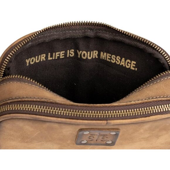 Women’s Leather Crossbody Bag OS with Dual Zips - Picture 5 of 6